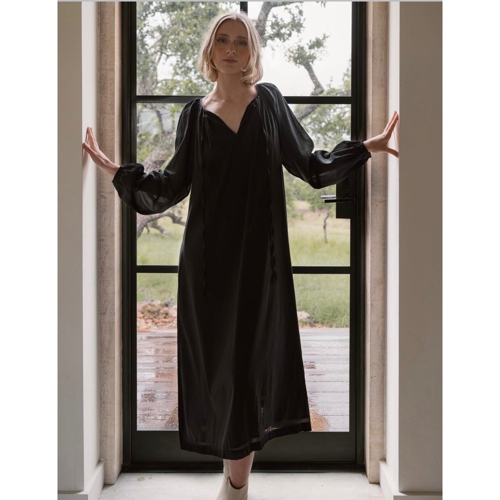 Laude the Label Lagom Coastal Minimalist Organic Cotton Emilie Maxi Dress XS S - Picture 2 of 9